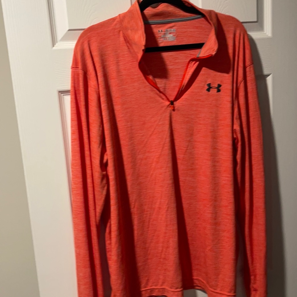 Orange long sleeve shirt with zipper
